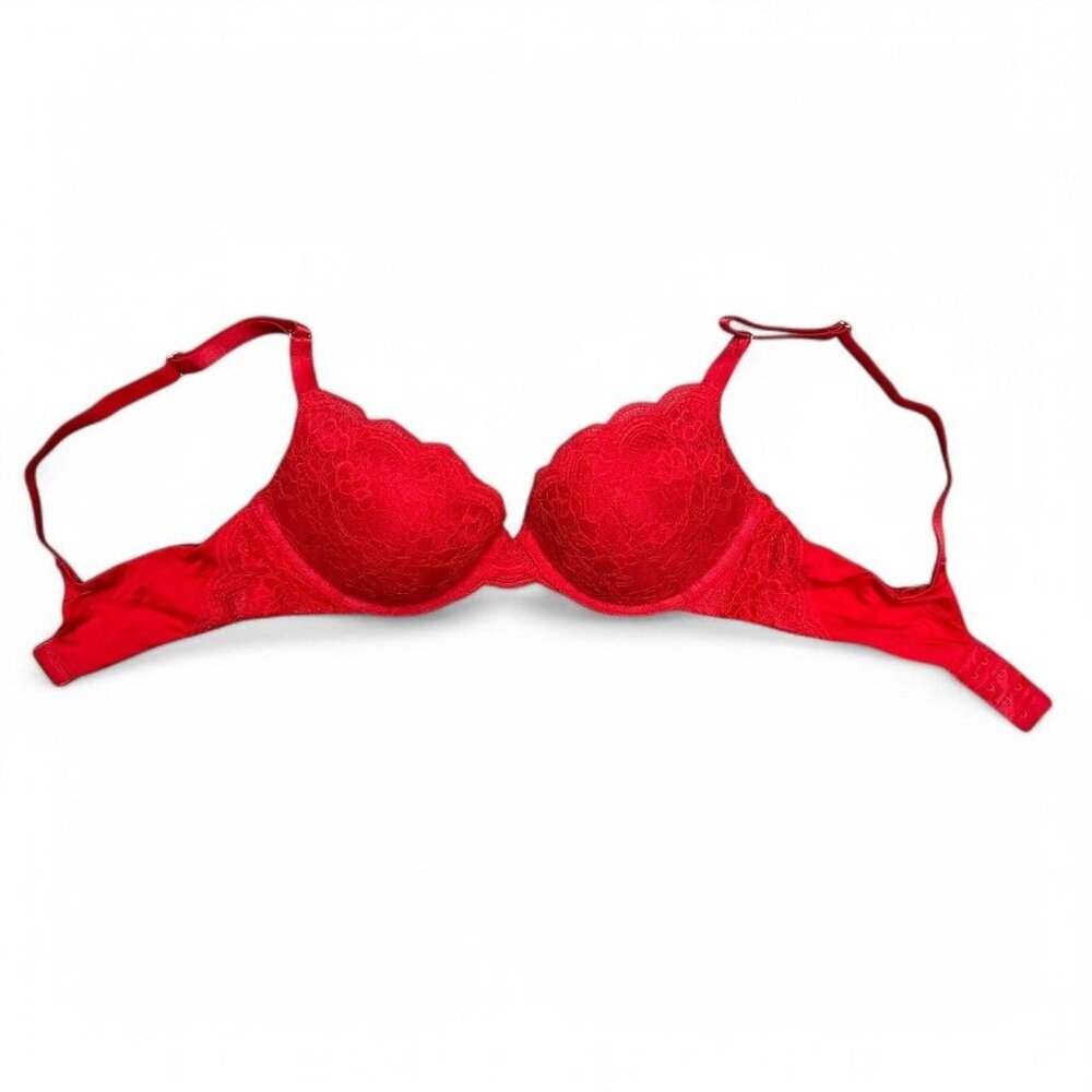 Joyspun Brilliant Red Lace Underwire Bra With Adjustable Straps  (Size 34C)